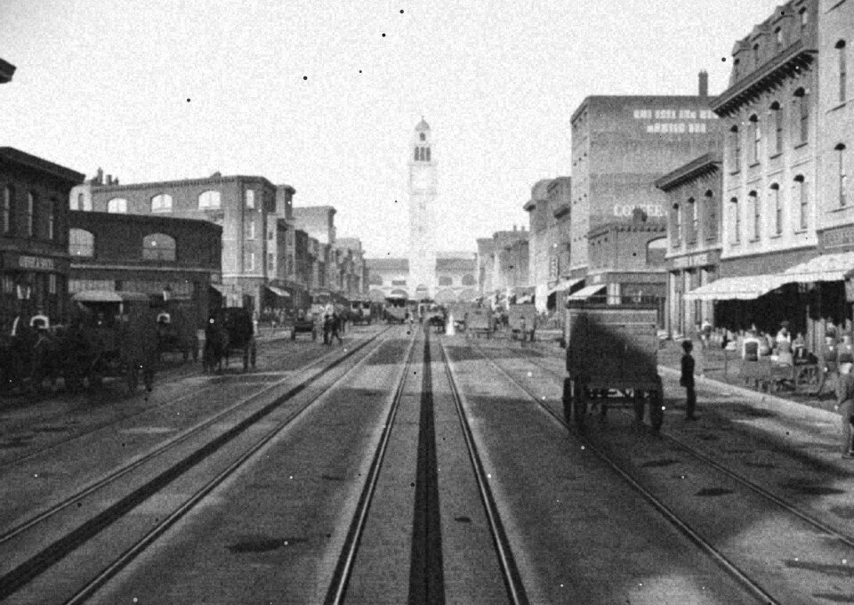 Recreate Market Street, San Francisco as it stood on April 17, 1906, the afternoon before…