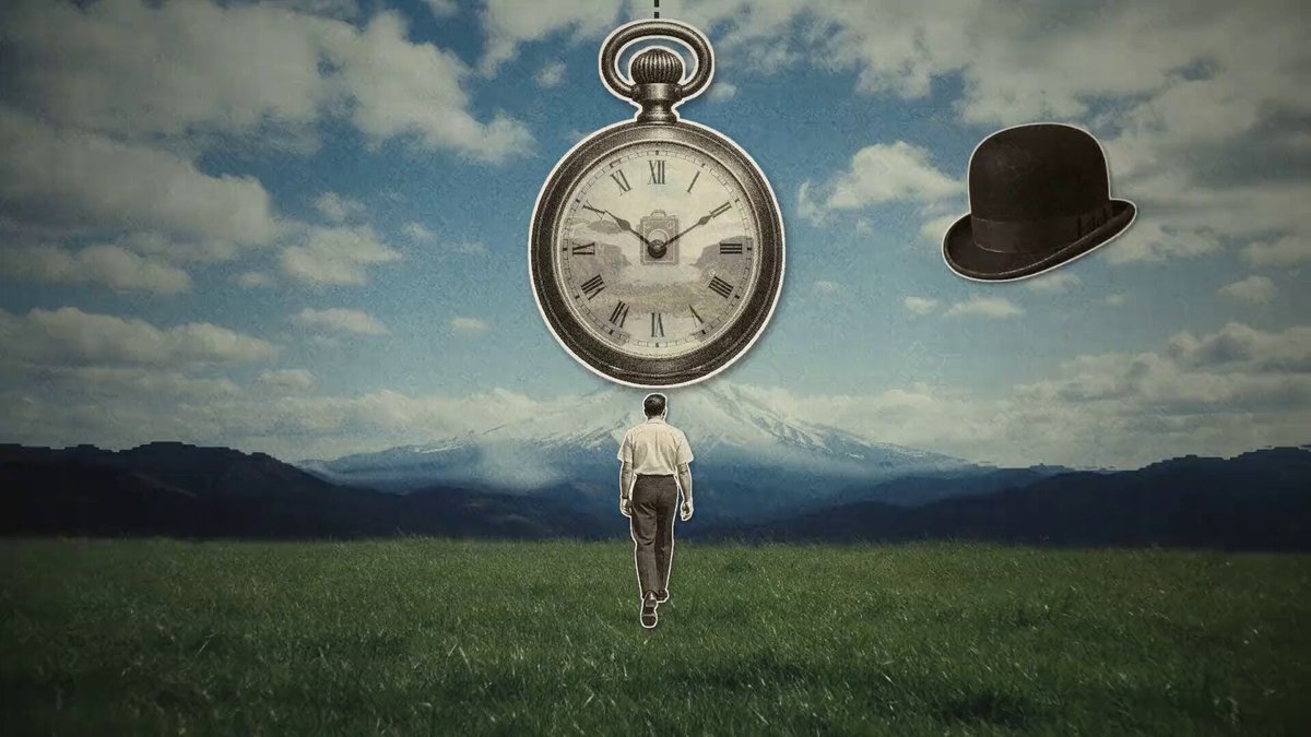 Build a looping "infinite zoom" animation, After Effects style: the camera travels from l…