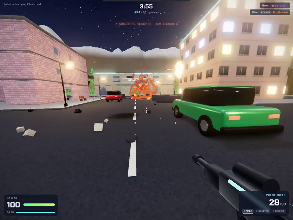 I want multiplayer game, with proximity chat, with destructurable environment, that playe…