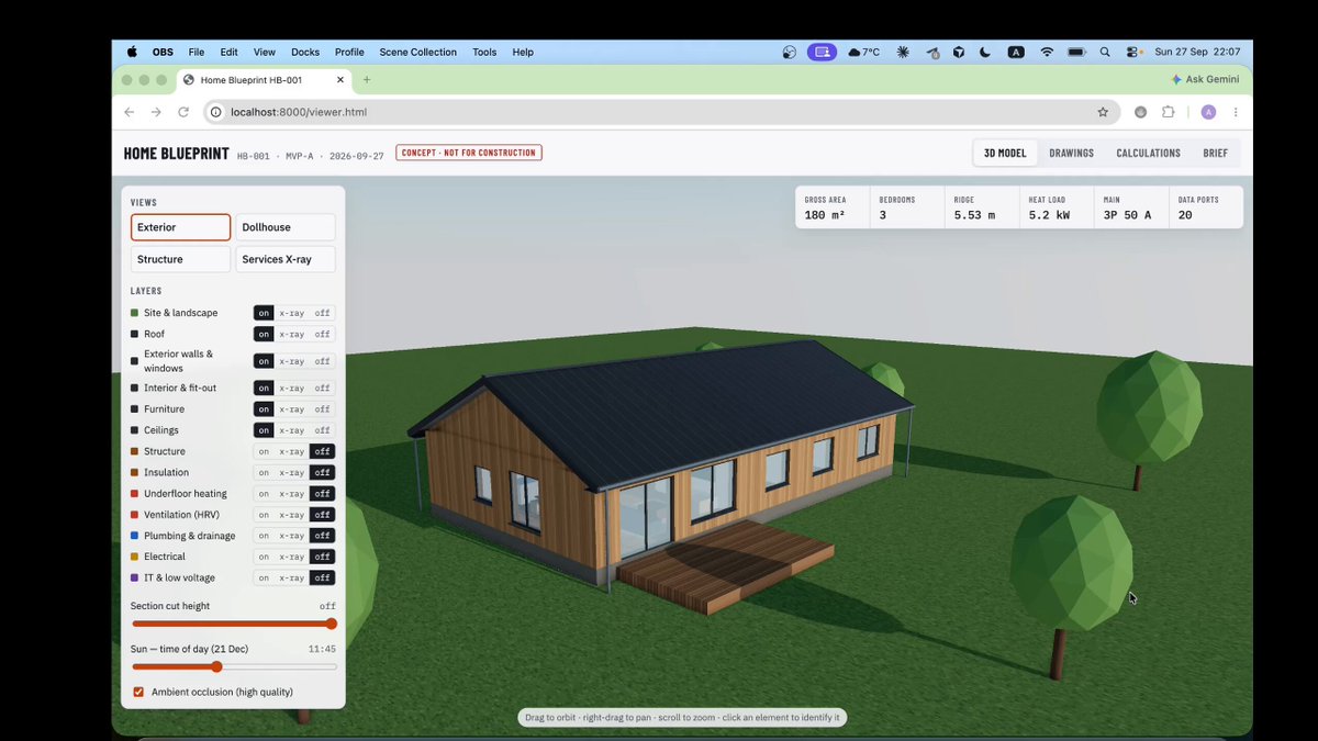 Designed a house as a code with Opus 5.5 One model -> 14 drawings, 5 engineering calculat…